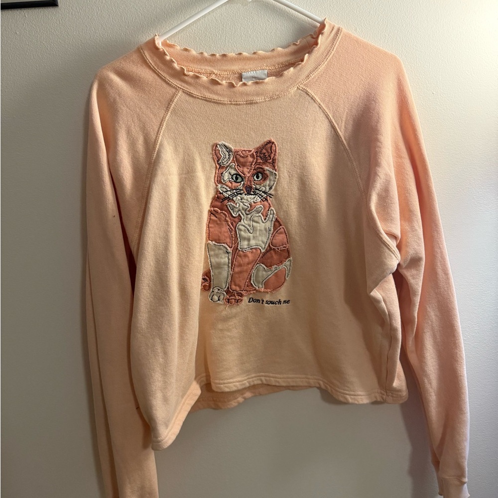 Teddy Fresh Light Peach “Don’t Touch Me” Sweatshirt